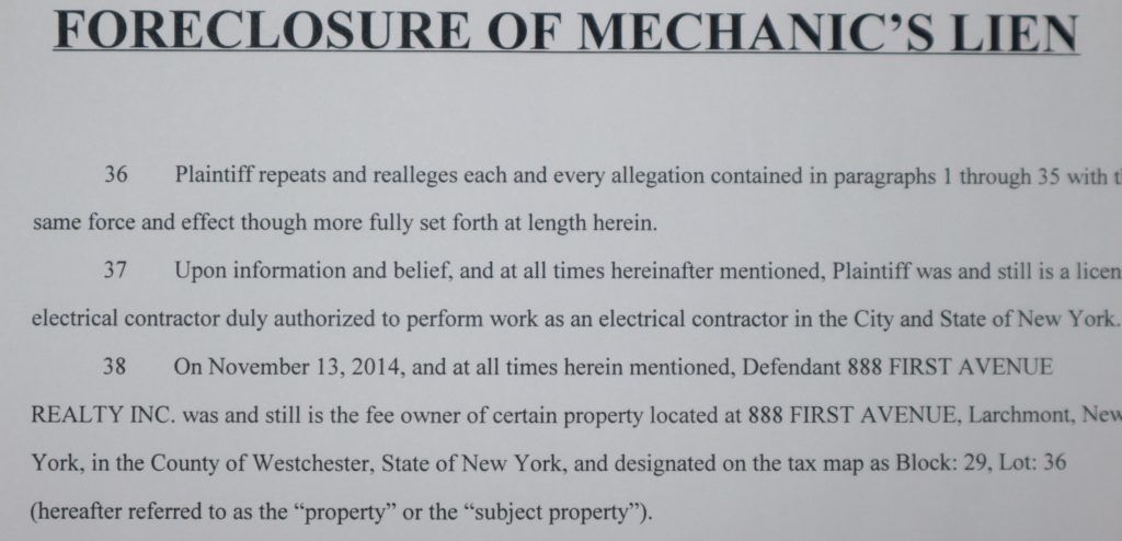 New York Mechanic S Lien Attorney NY Contractor Disputes